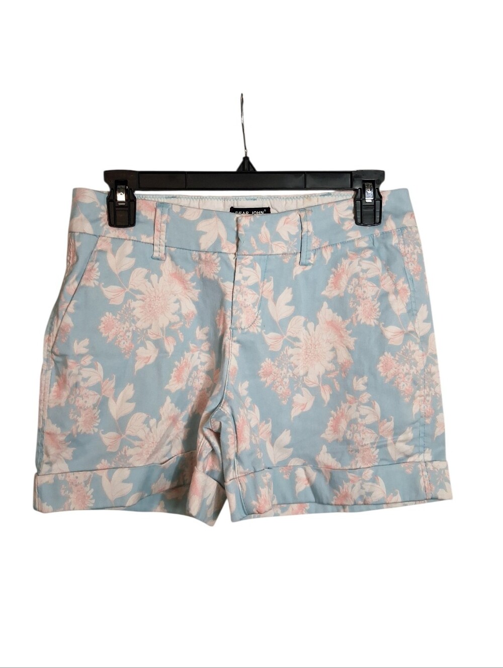 Dear John Floral Blue Pink Cuffed Chino Shorts Size 27